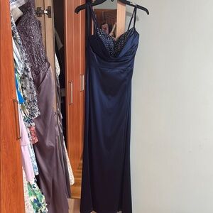 Windsor Blue Spaghetti Strap Sleeveless Maxi Gown